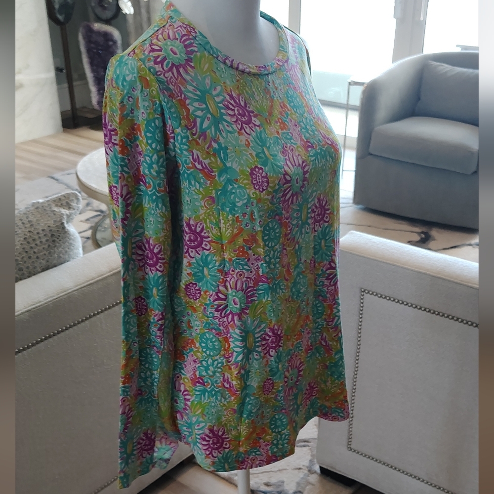 IBKUL Women's Long Sleeve Top - Multicolor Floral - Picture 3 of 12